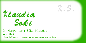 klaudia soki business card