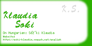 klaudia soki business card